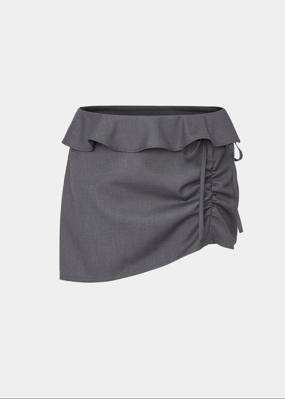 Midnight Ruffle Edge Mini Skirt - Image 15
