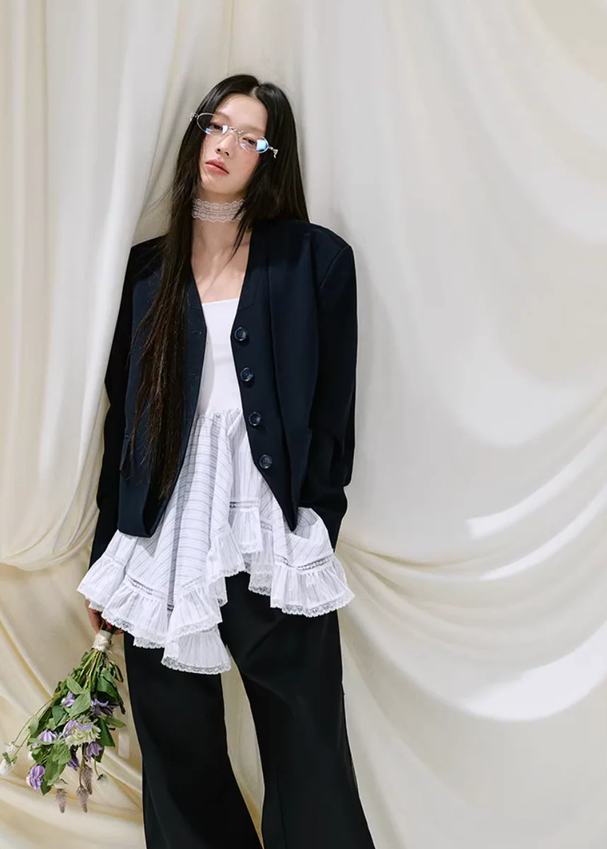 Midnight Veil Patchwork Blazer - Image 2