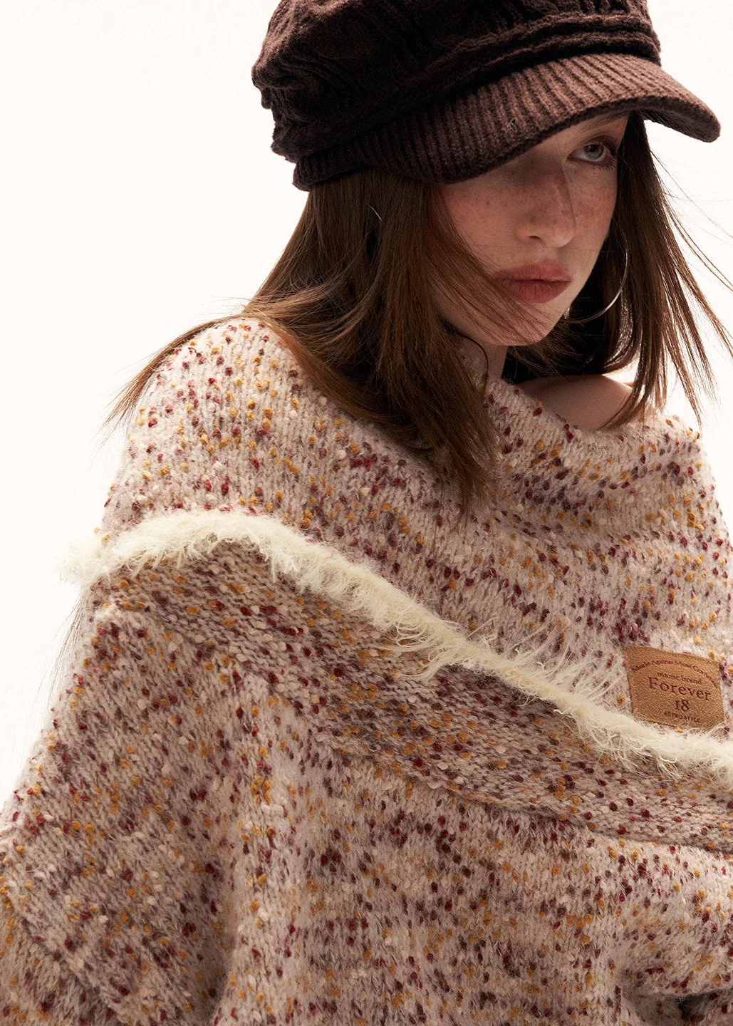 Mixed Grain Slant-Neck Knit - Image 3