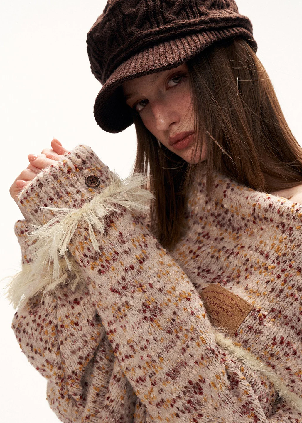 Mixed Grain Slant-Neck Knit - Image 5