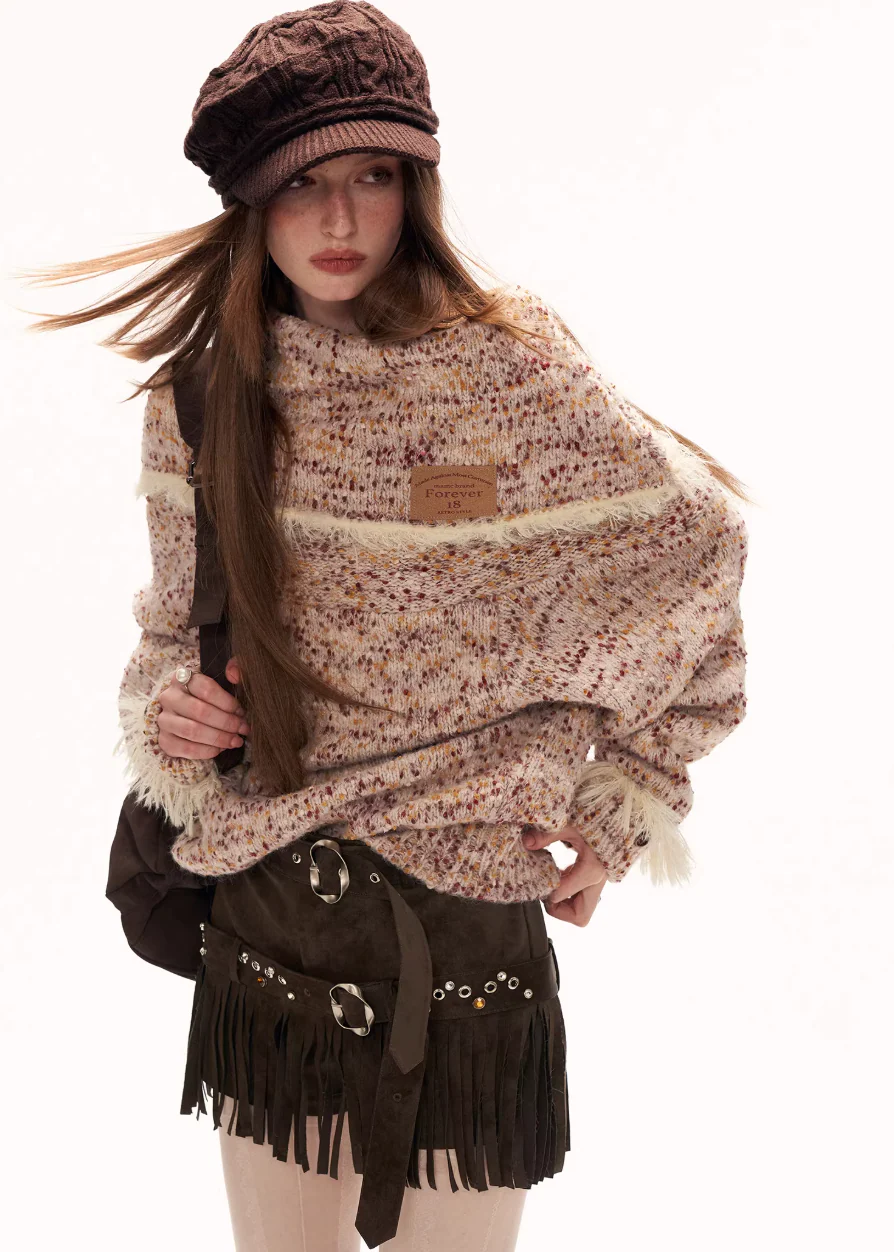 Mixed Grain Slant-Neck Knit - Image 7