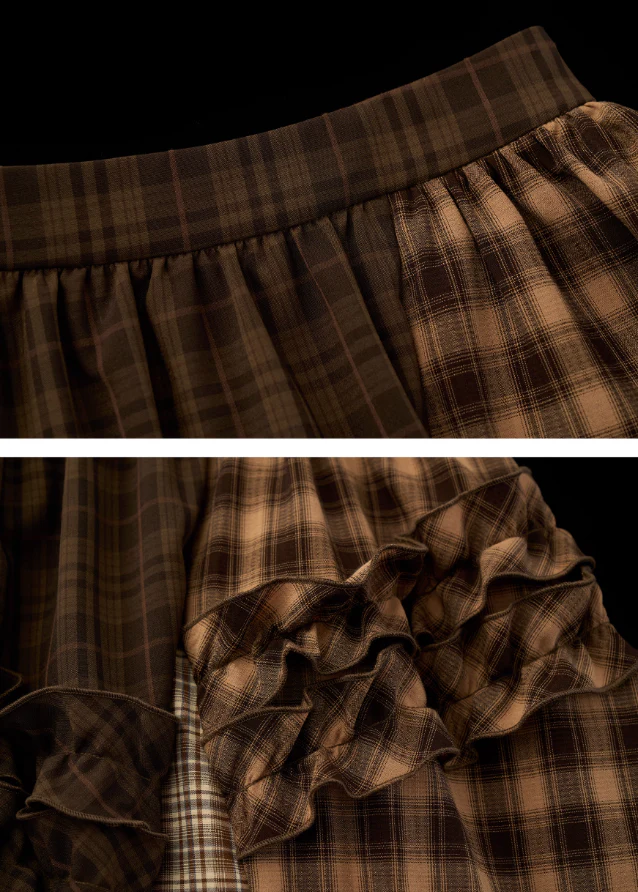 Mocha Patchwork Midi Skirt - Image 10