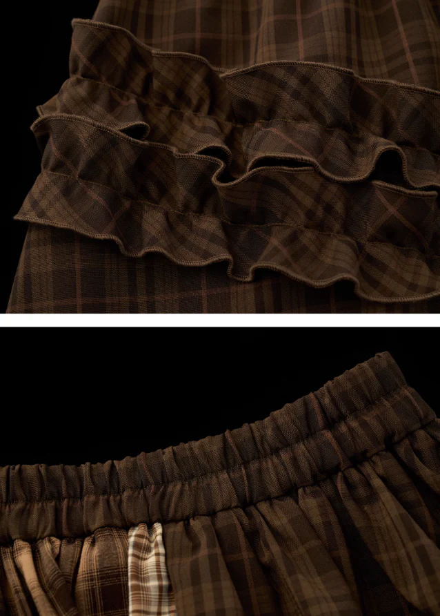 Mocha Patchwork Midi Skirt - Image 11