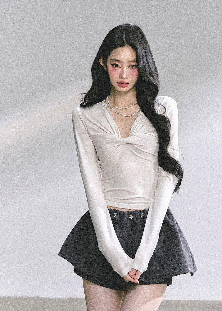 Moonlight Lace V-Neck Top