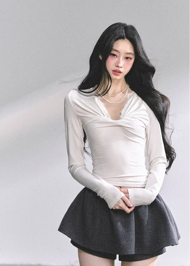 Moonlight Lace V-Neck Top - Image 5