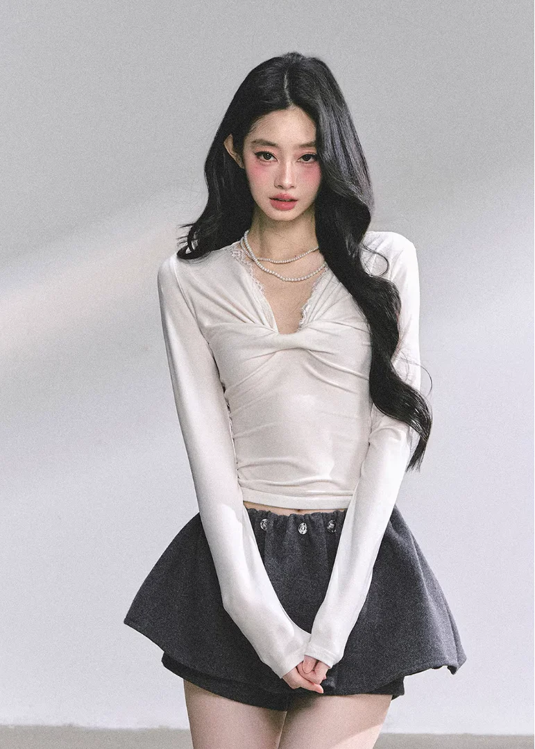 Moonlight Lace V-Neck Top - Image 8