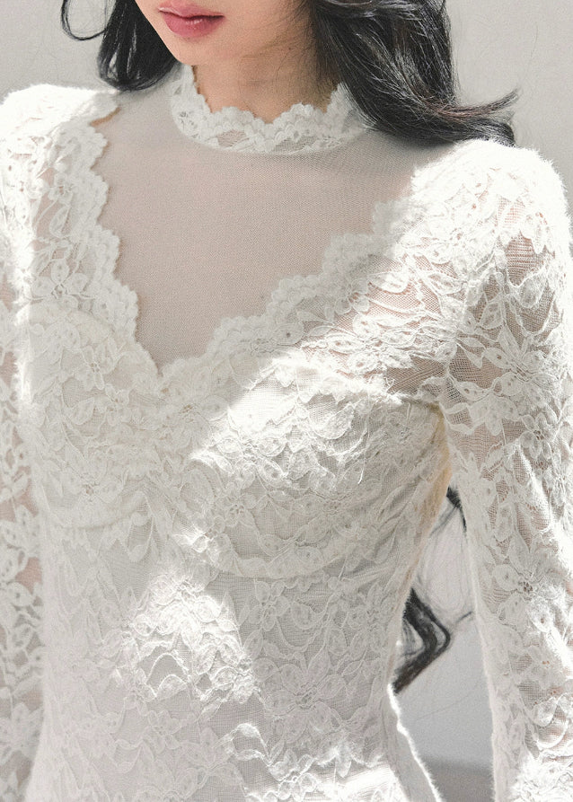 Moonlit Lace Mesh Dress - Image 5