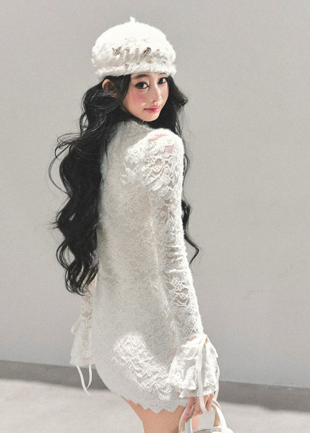 Moonlit Lace Mesh Dress - Image 6