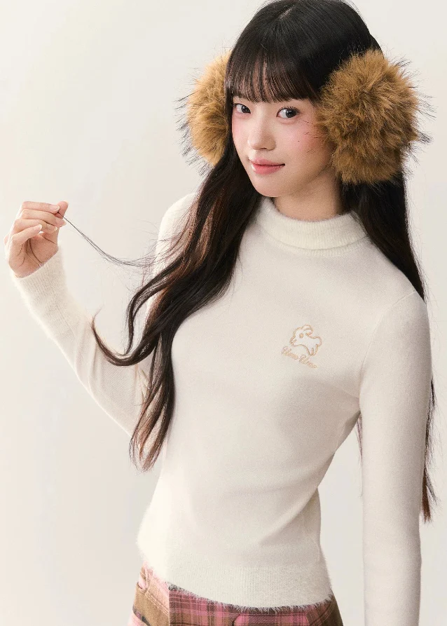 Moonlit Rabbit Cozy Turtleneck