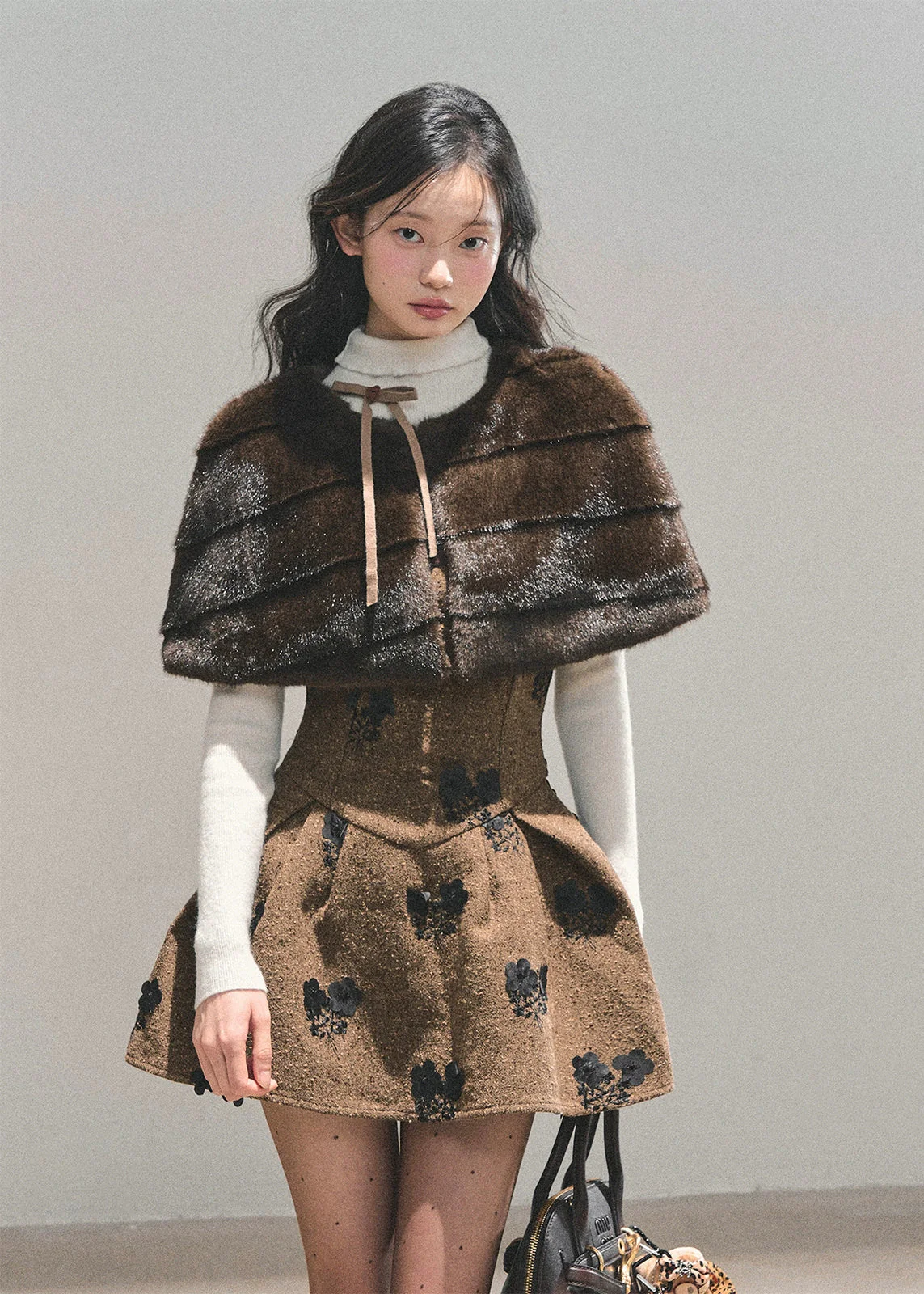 Moss Whispers Puffy Dress Set