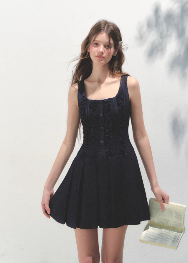 Navy Collar Detachable navy dress - Image 8