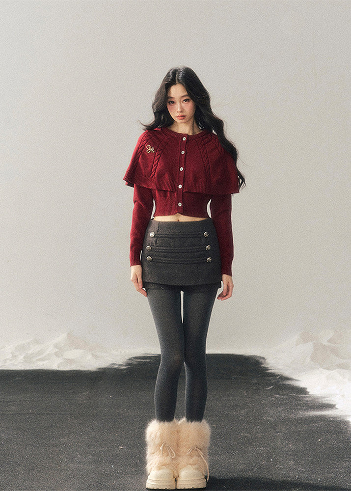 Needle Mist Cropped Cloak Knit - Image 7