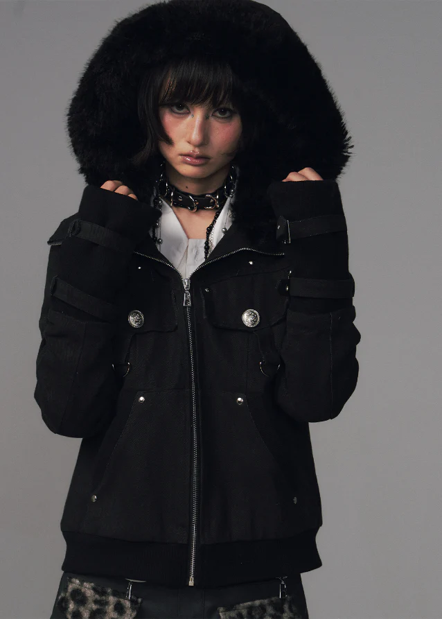 Nightfang Detachable Fur Hood Combat Jacket