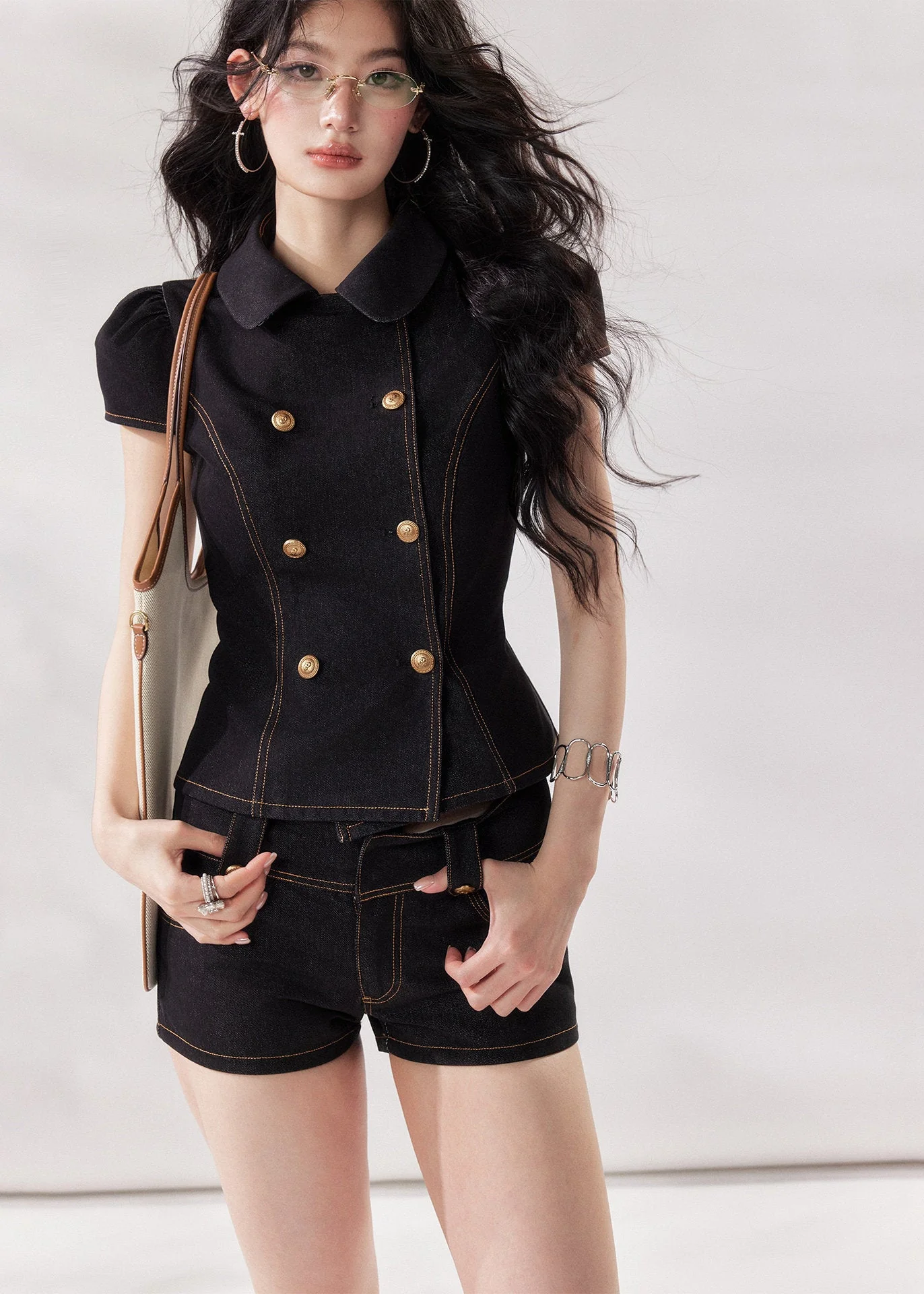 Noir Structured Denim Set - Image 3