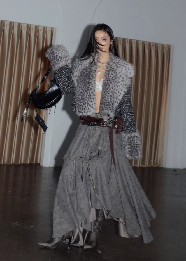 Nomad Leopard Mist Fur Jacket - Image 9