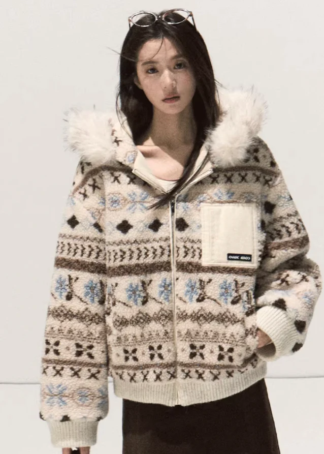 Nordic Ridge Retro Jacquard Jacket - Image 10
