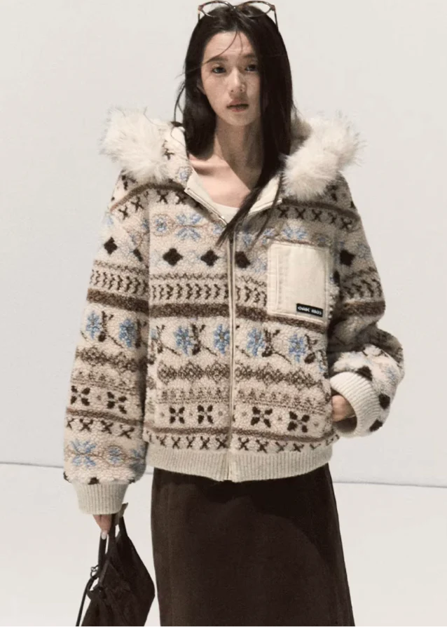 Nordic Ridge Retro Jacquard Jacket - Image 6