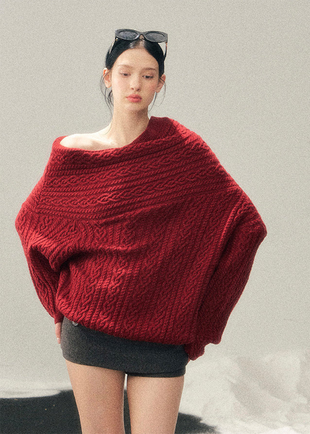 Nordic Warmth Off-Shoulder Knit
