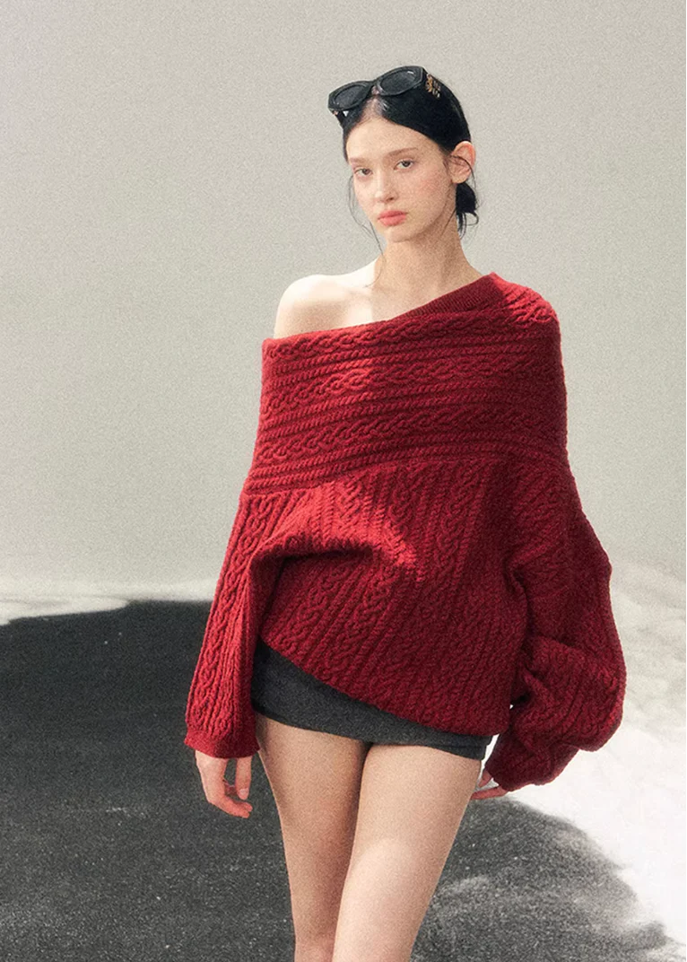 Nordic Warmth Off-Shoulder Knit - Image 4