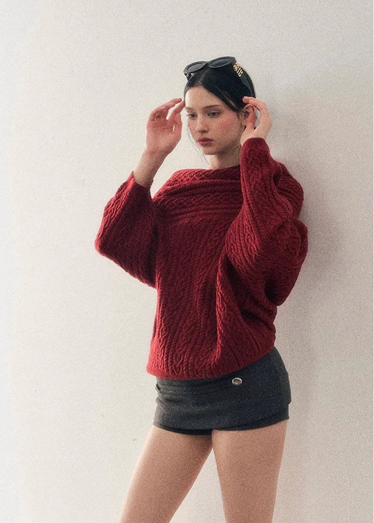 Nordic Warmth Off-Shoulder Knit - Image 9