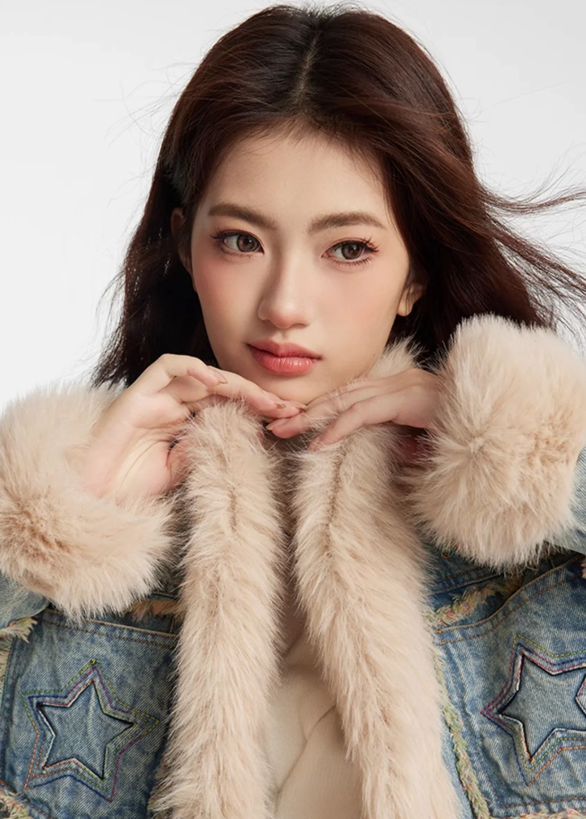 Fuzzy Star Denim Coat - Image 5