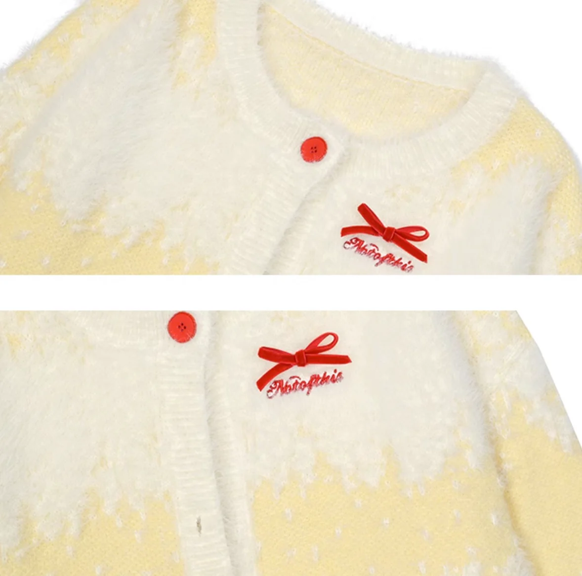 Loose and versatile sweet bowknot cream yellow long cardigan jacket - Image 11