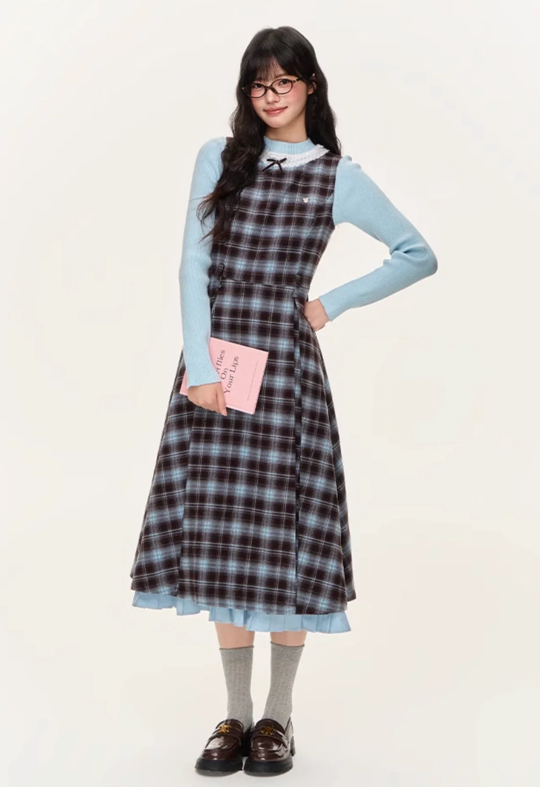 Preppy Plaid A-Line Vest Dress - Image 10
