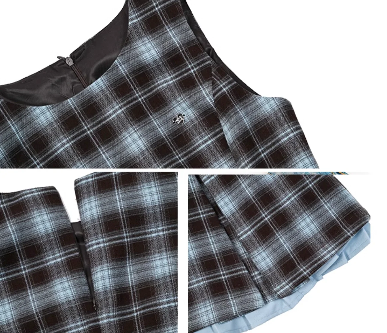 Preppy Plaid A-Line Vest Dress - Image 12