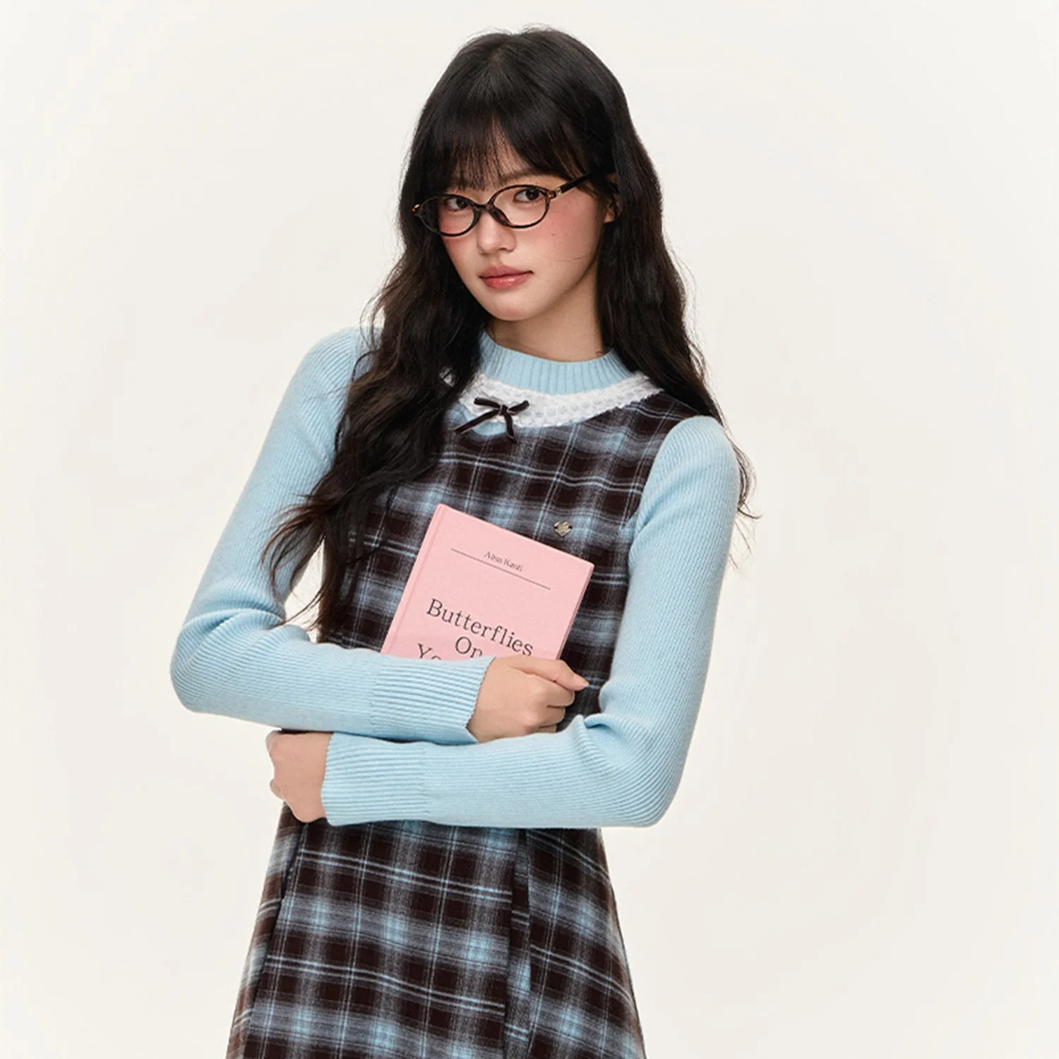 Preppy Plaid A-Line Vest Dress - Image 3