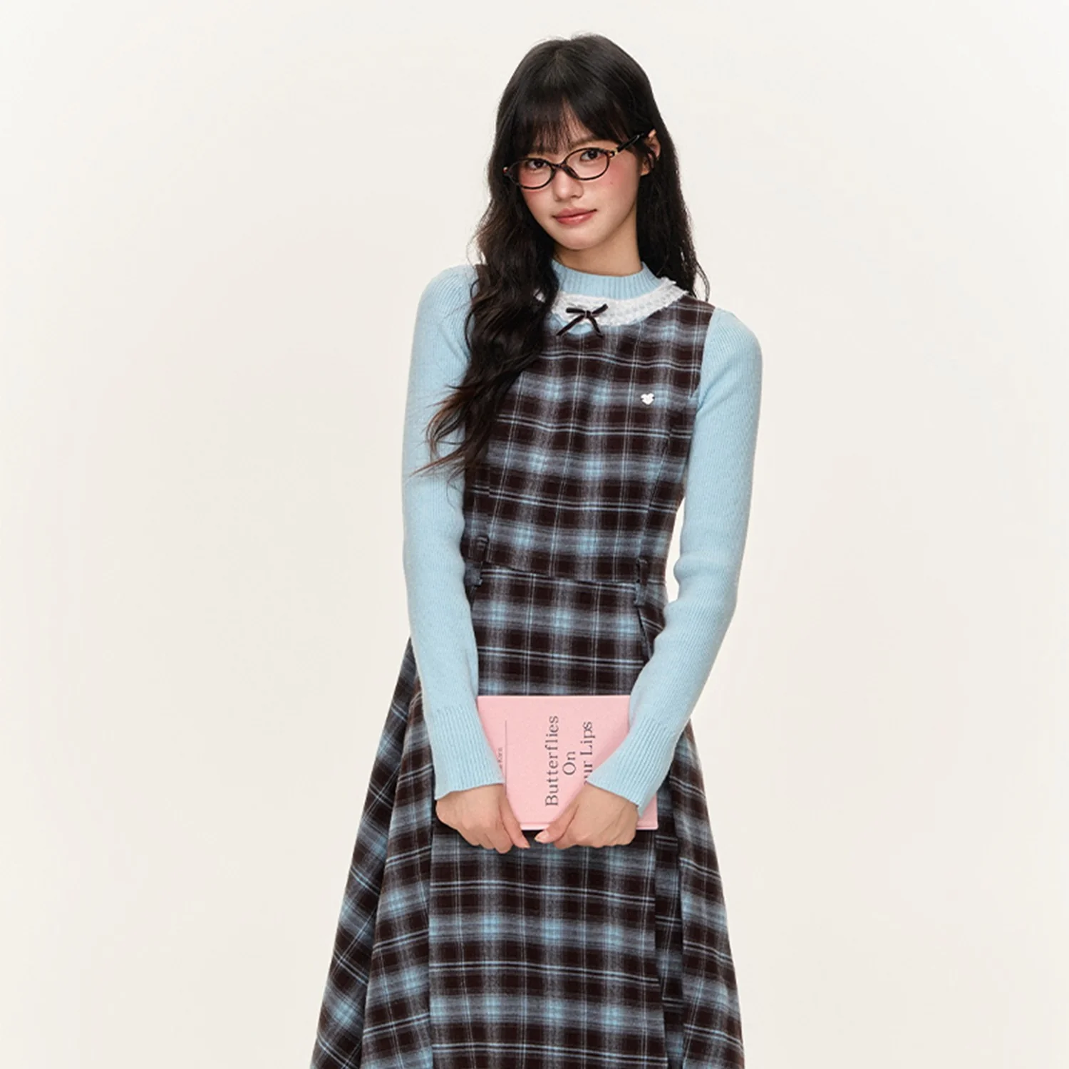 Preppy Plaid A-Line Vest Dress - Image 5