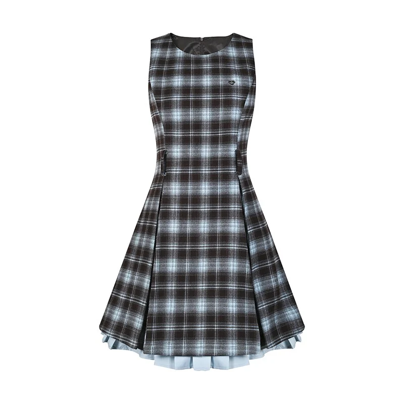 Preppy Plaid A-Line Vest Dress - Image 6