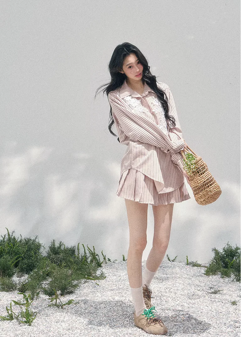 Nuage Rose Lace Stripe Set - Image 2