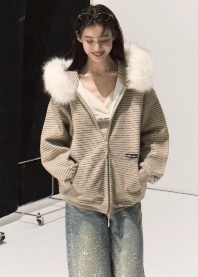 Urban Cozy Stripe Jacket - Image 5