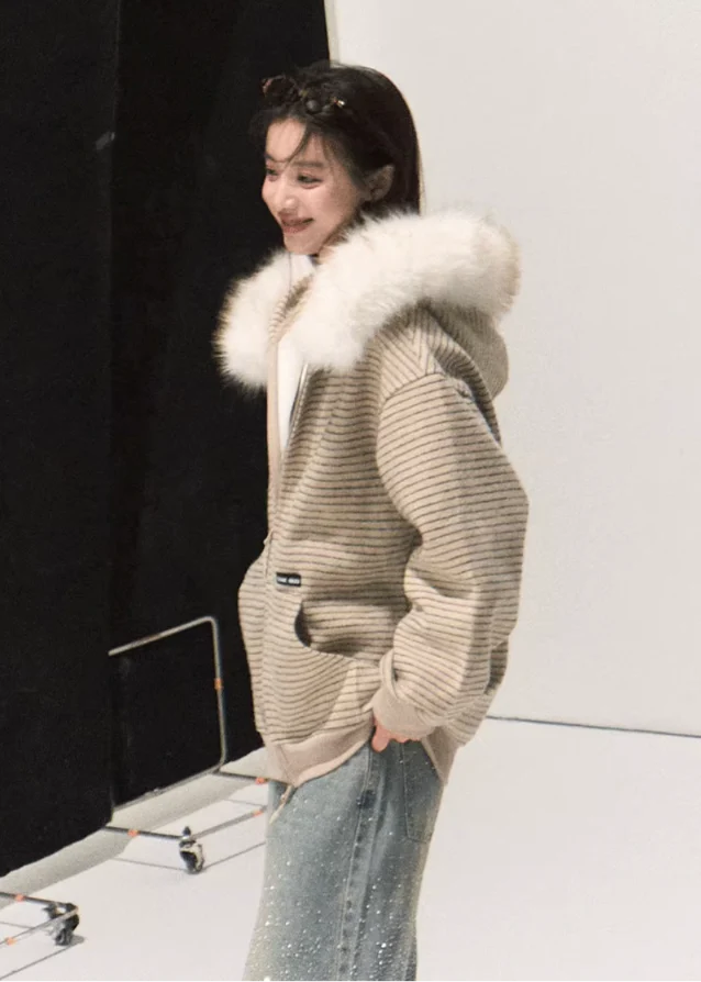 Urban Cozy Stripe Jacket - Image 6