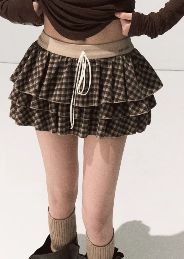 Layered Wool Plaid Mini - Image 6