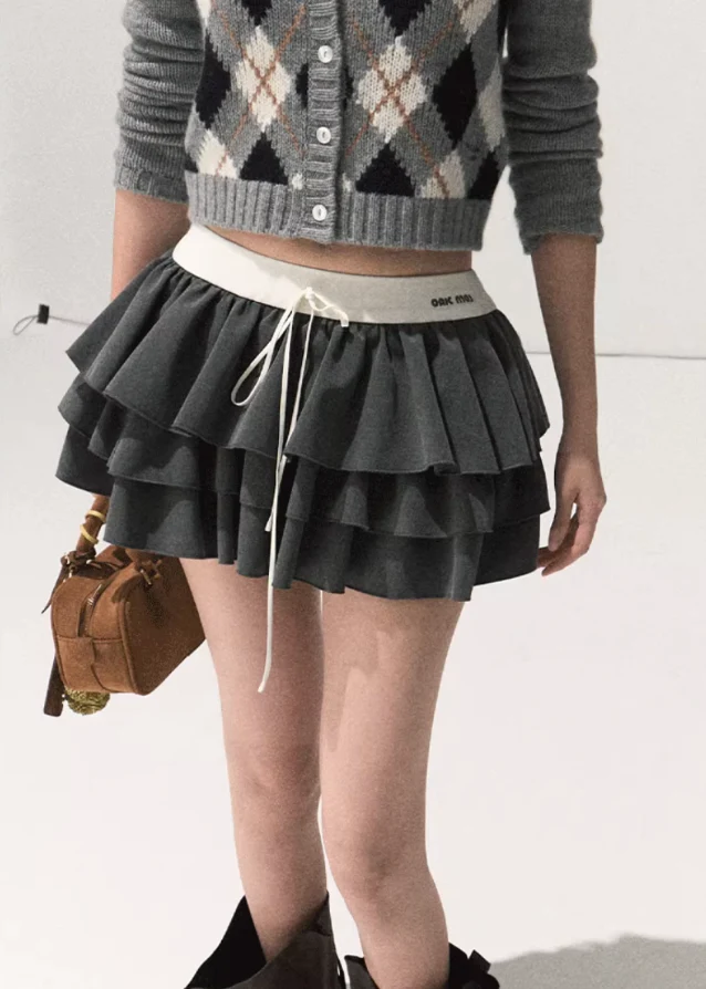 Layered Wool Plaid Mini - Image 8
