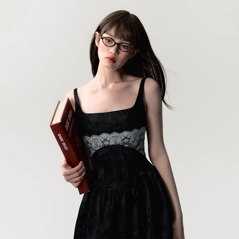 Lace jacquard patchwork dress - Image 4