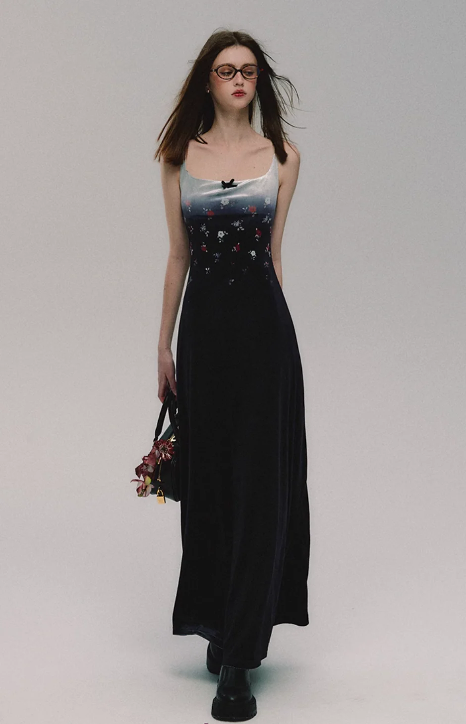 Velvet Print Slim Slip Dress - Image 5