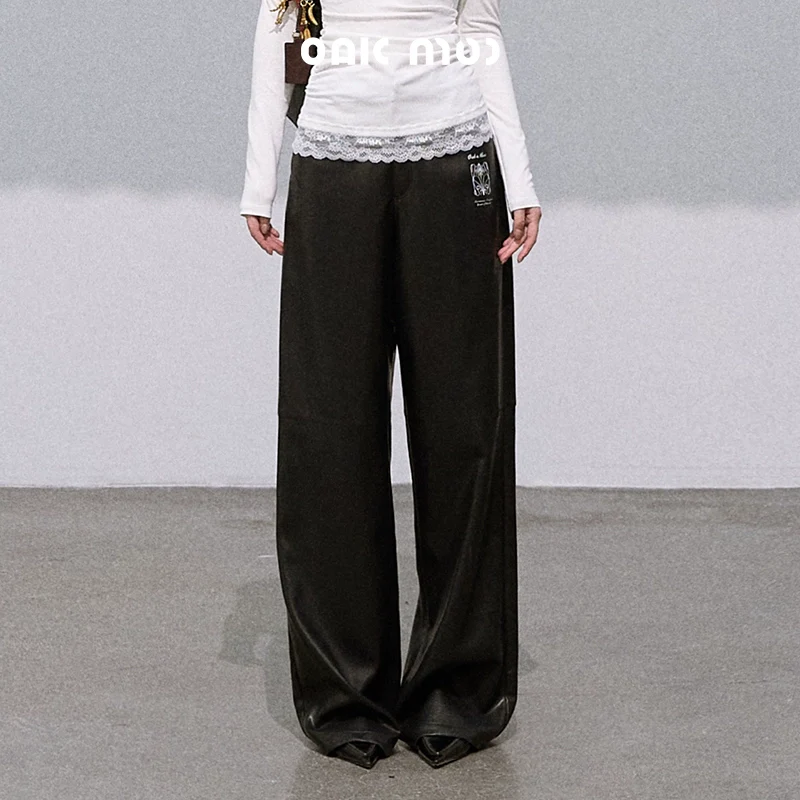 Old Money Retro PU Leather Pants - Image 9