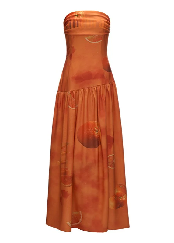 Orange Vacation dress off shoulder - Image 10