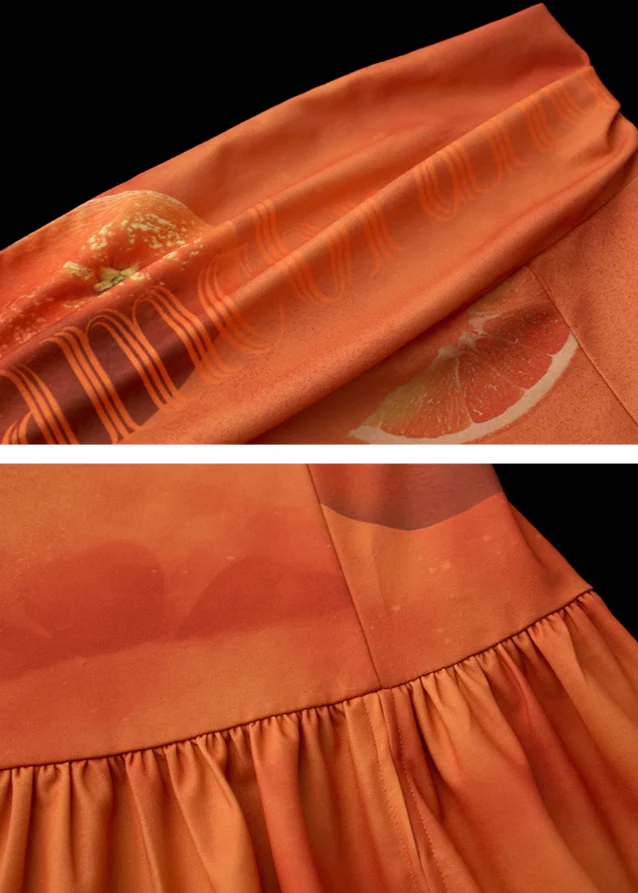 Orange Vacation dress off shoulder - Image 9
