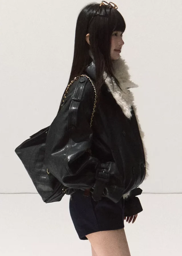 Oversized Lamb Wool Leather Jacket - Image 8