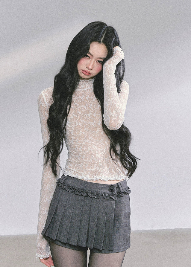 Paris Ballet Lace Sheer Turtleneck