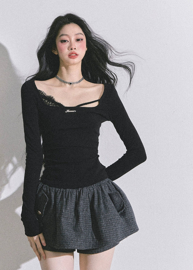 Parisienne Grace Slit Lace Top