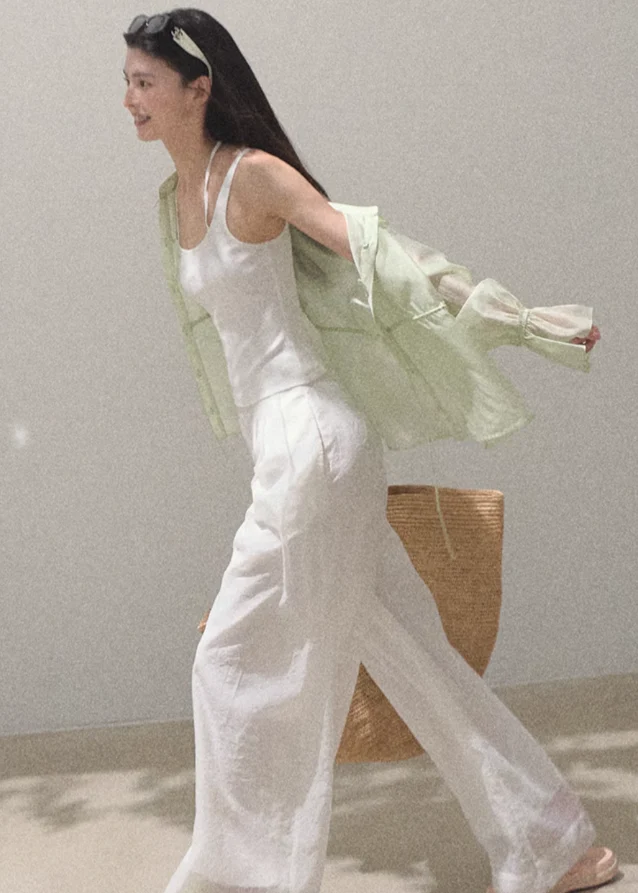 Pearlescent Wrinkle Wide-Leg Pants - Image 9