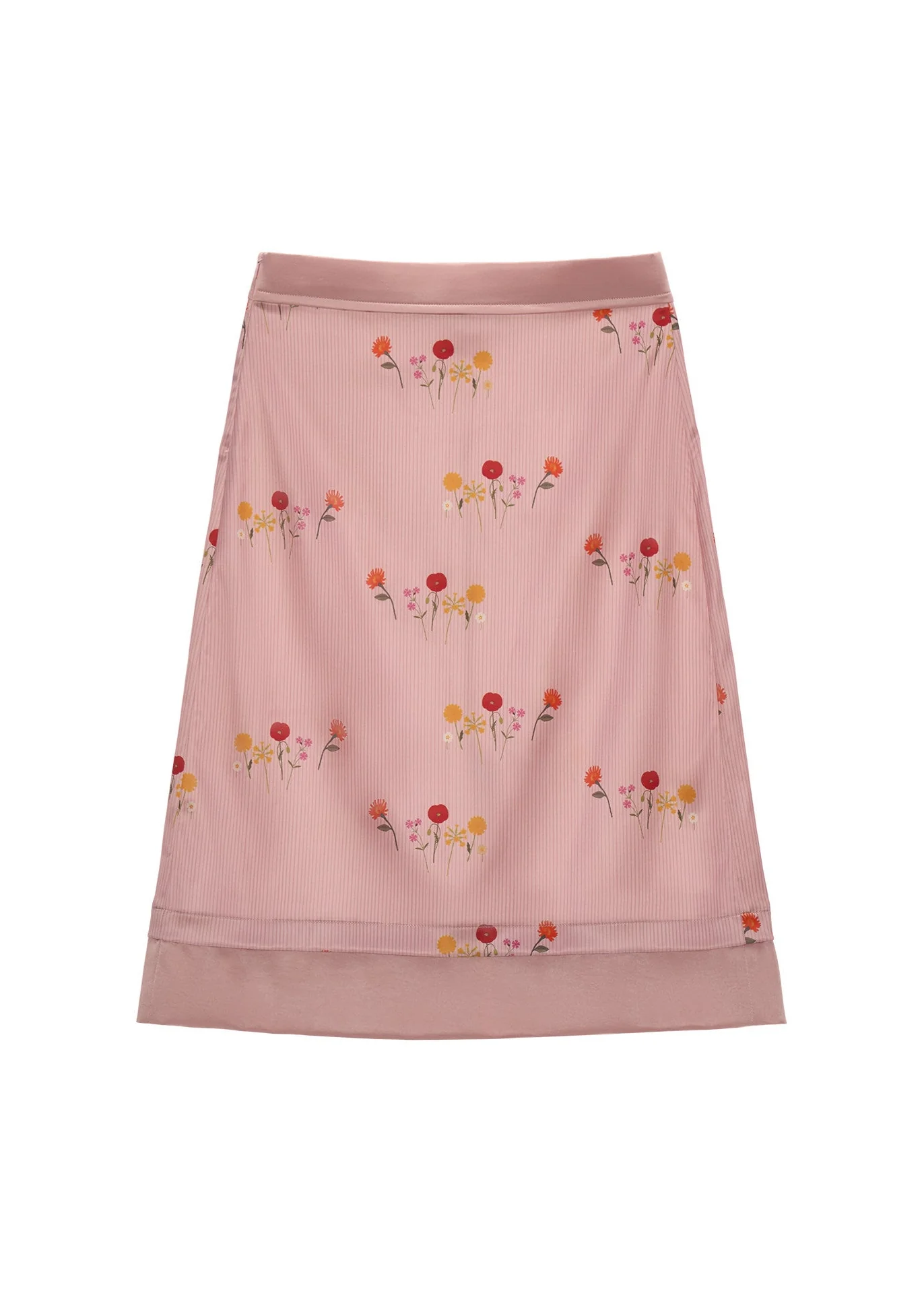 Pink Garden Satin Midi Skirt - Image 4