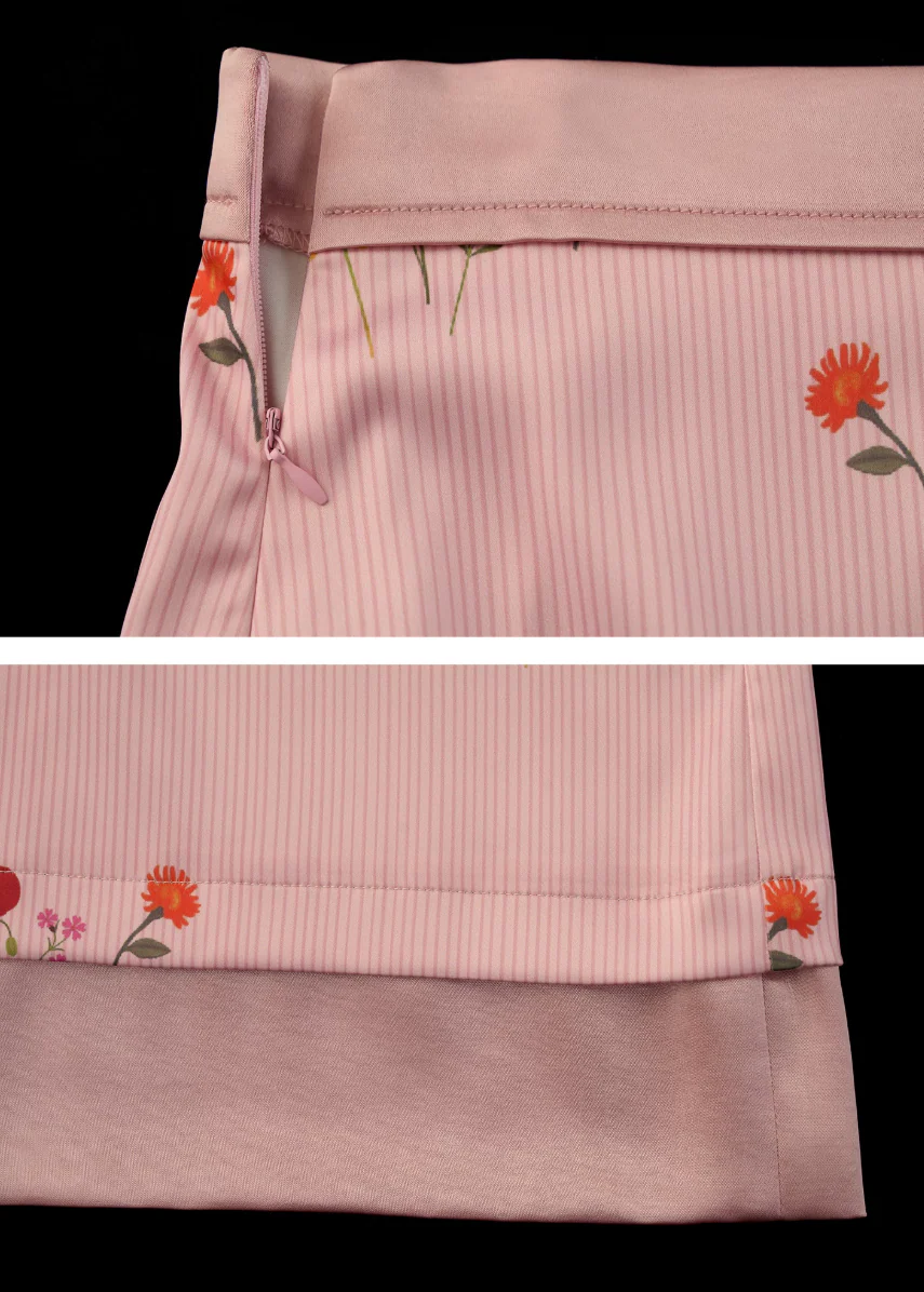 Pink Garden Satin Midi Skirt - Image 5