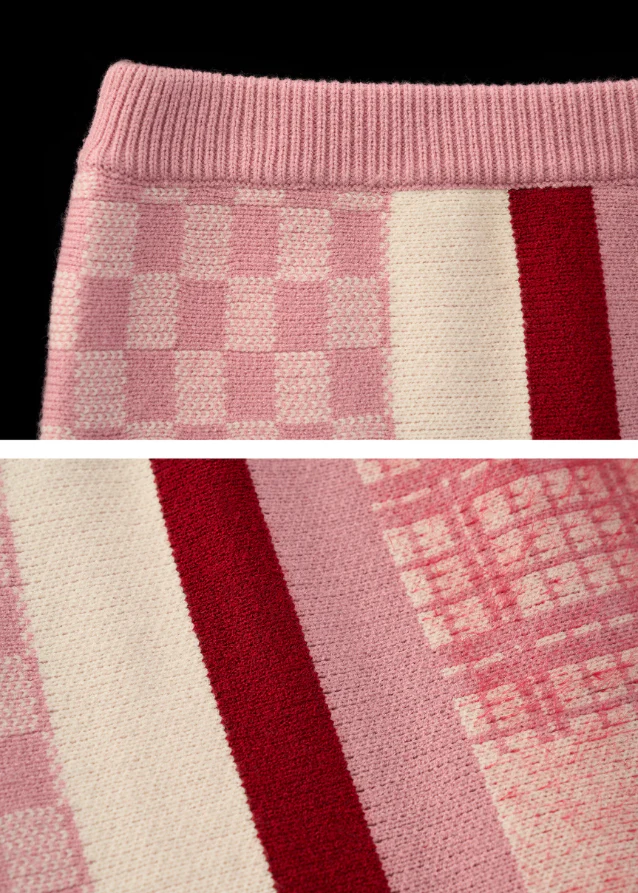 Pink Splice Fringe Skirt - Image 7