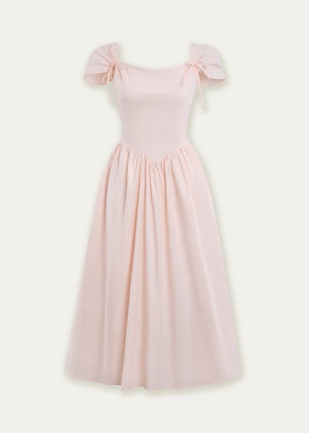 Pink Swing Neck Strap Midi Dress - Image 10
