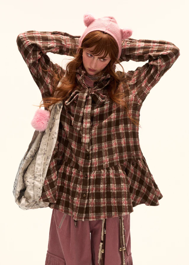 Plaid Bow Dress - Image 5
